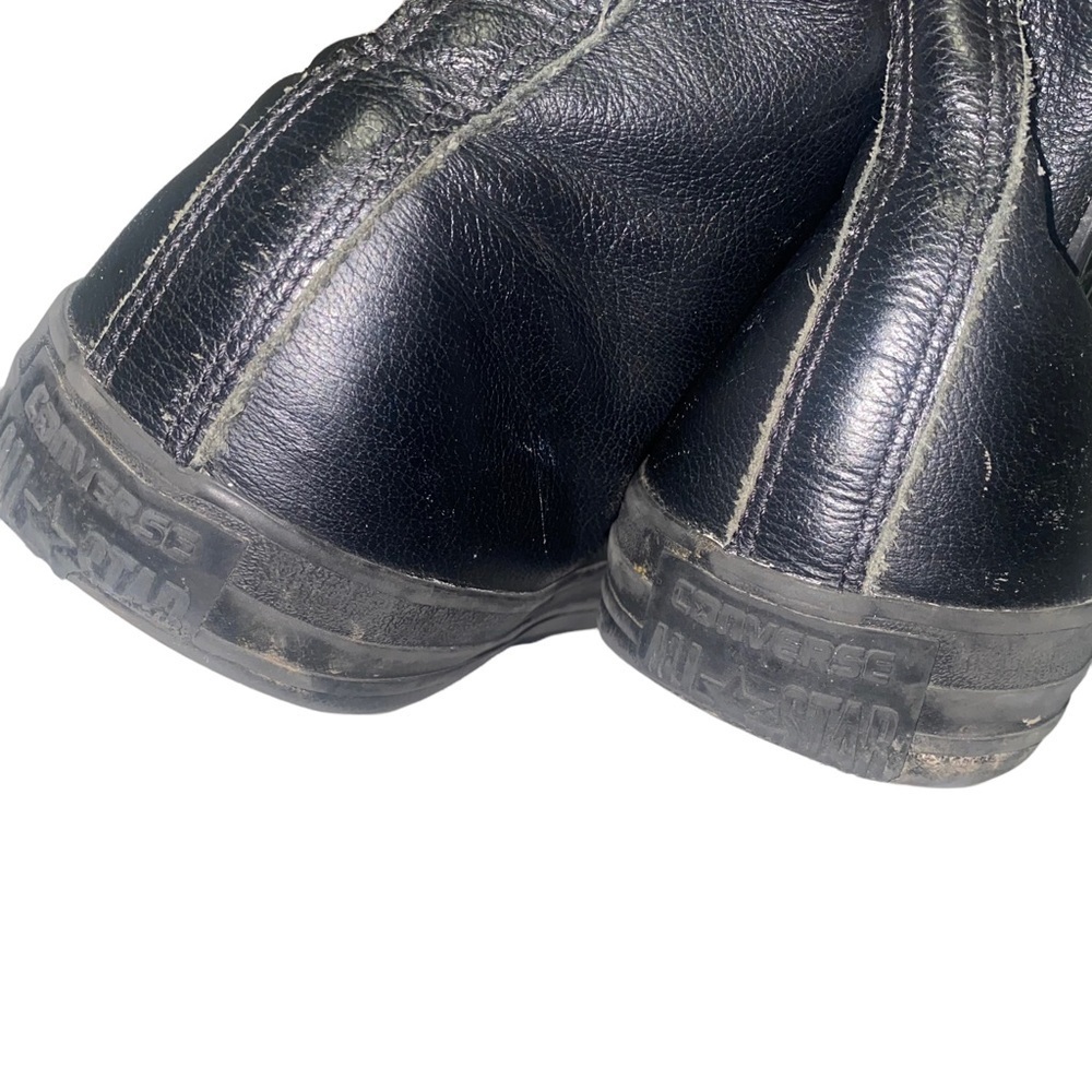 Converse Chuck Taylor All Star Leather Black Hi High Top Shoes Size 14 sneakers - Picture 3 of 6
